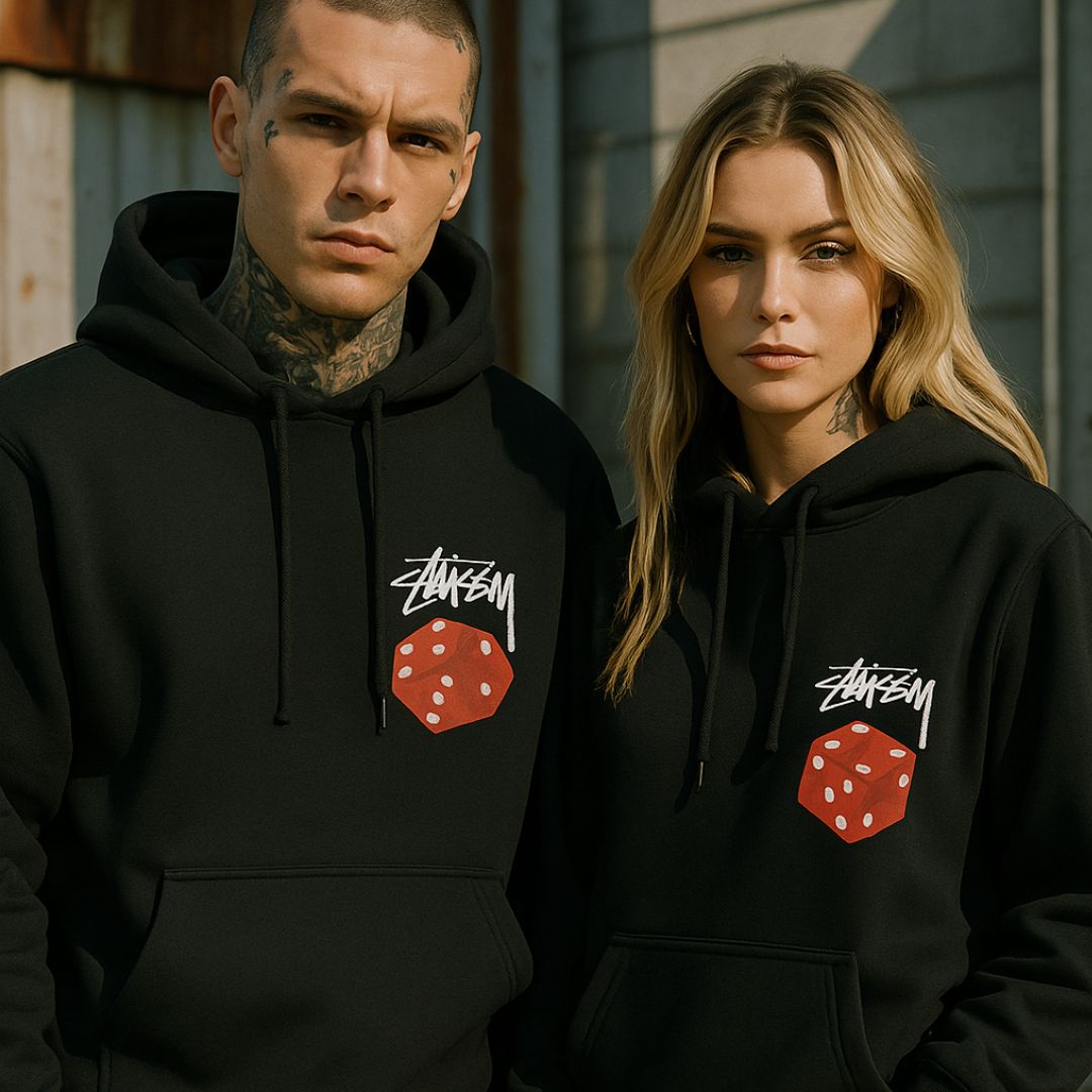 STÜSSY DICE BLACK HOODIE — EDICIÓN LIMITADA
