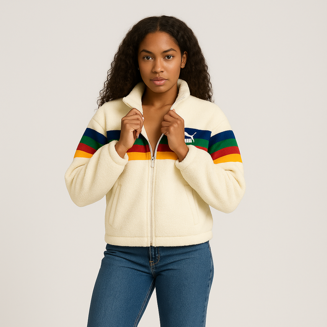 Chaqueta Sherpa PUMA Rainbow – Color y Estilo para Tu Día a Día