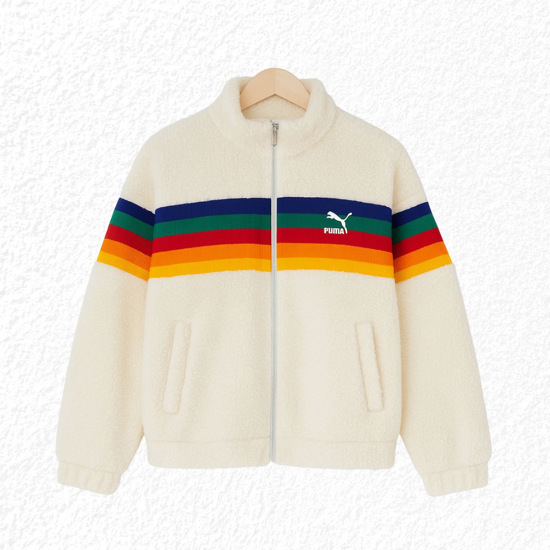Chaqueta Sherpa PUMA Rainbow – Color y Estilo para Tu Día a Día