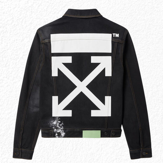 Chaqueta Denim Negra Off-White – Estilo Urbano de Lujo