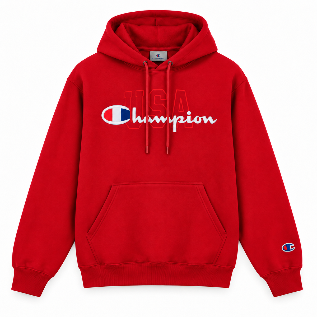 Buzo Champion edición USA rojo — vista frontal