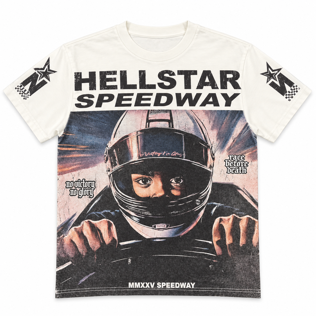 Camiseta Hellstar Race Before Death blanca, frente