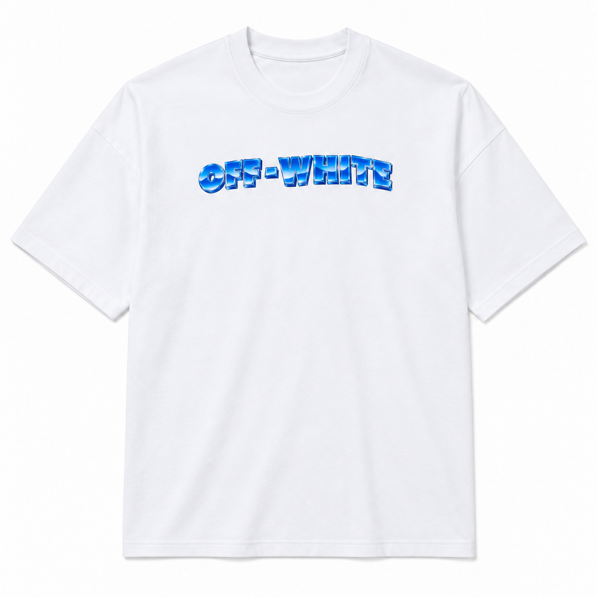 Camiseta Off-White Flechas Azules blanca, vista frontal