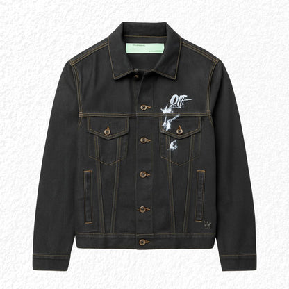 Chaqueta Denim Negra Off-White – Estilo Urbano de Lujo