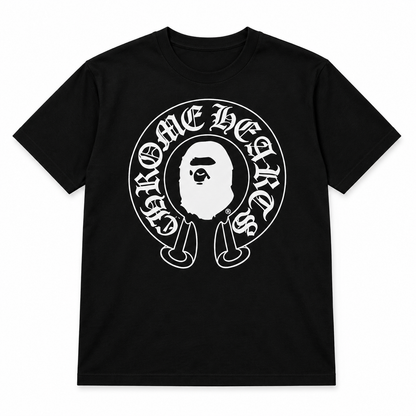 Camiseta Bape x Chrome Hearts negro-frente