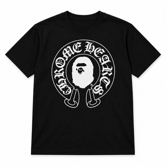 Camiseta Bape x Chrome Hearts negro-frente