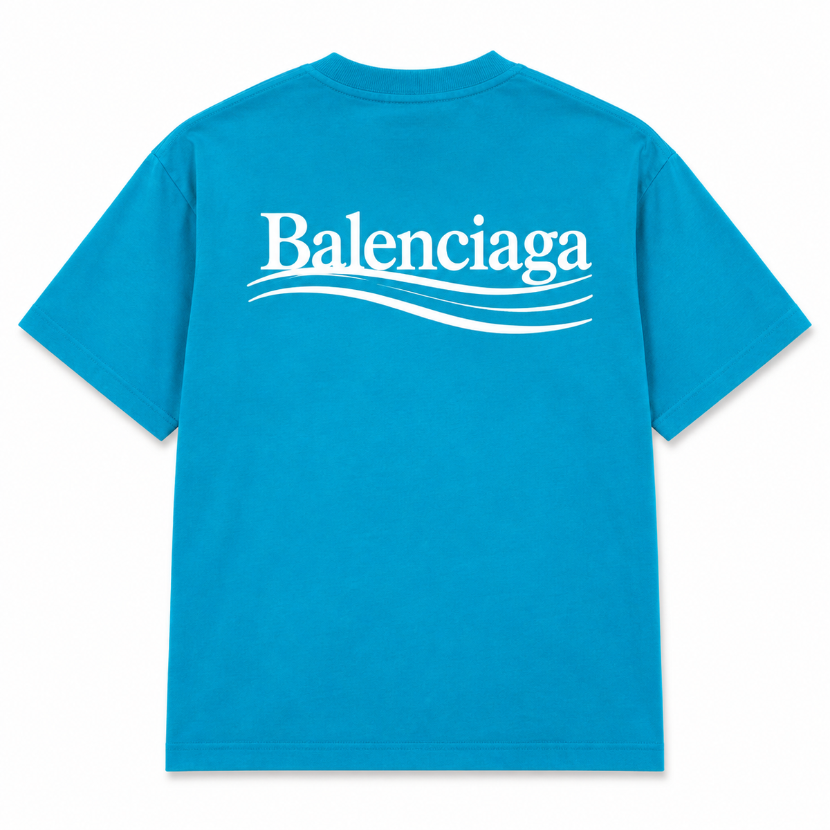 Camiseta Balenciaga turquesa, vista posterior