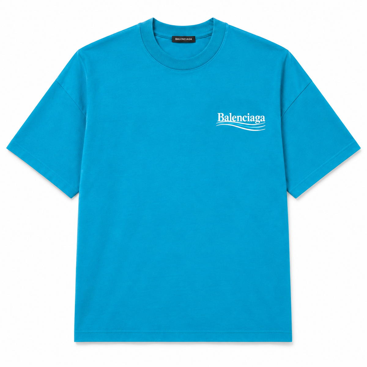 Camiseta Balenciaga turquesa, vista frontal