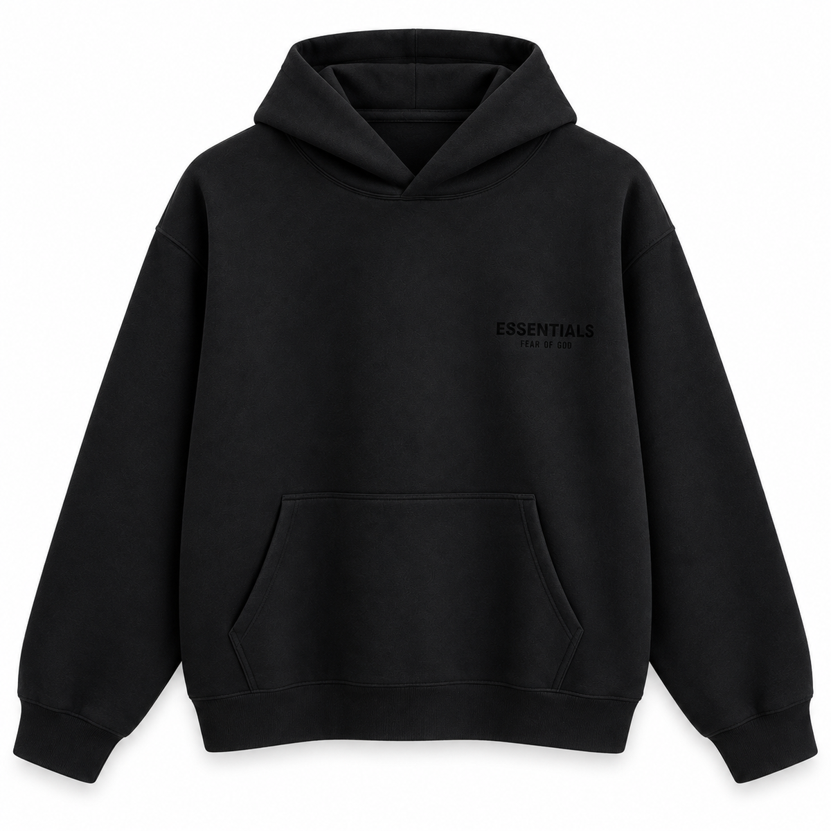 Buzo Essentials Overzise negro — vista frontal