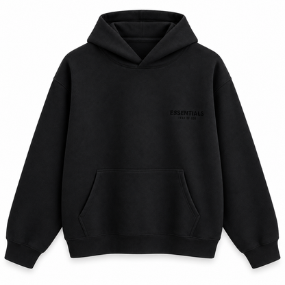 Buzo Essentials Overzise negro — vista frontal