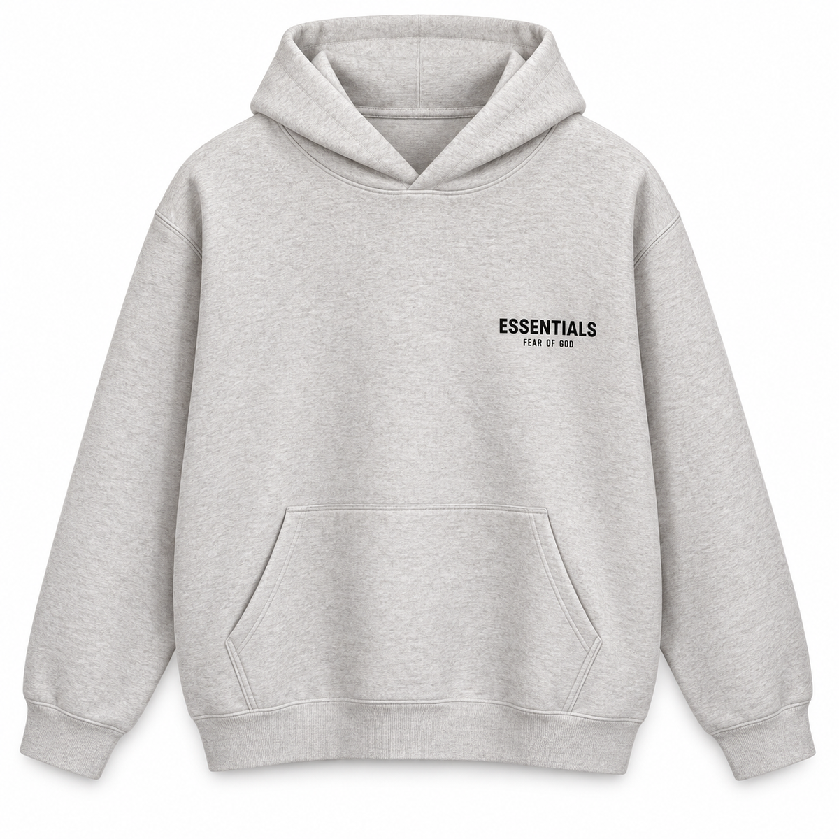 Buzo Essentials Overzise gris avena — vista frontal