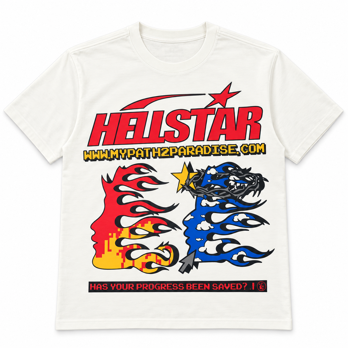 Camiseta Hellstar Pixel 1996 blanca, frente