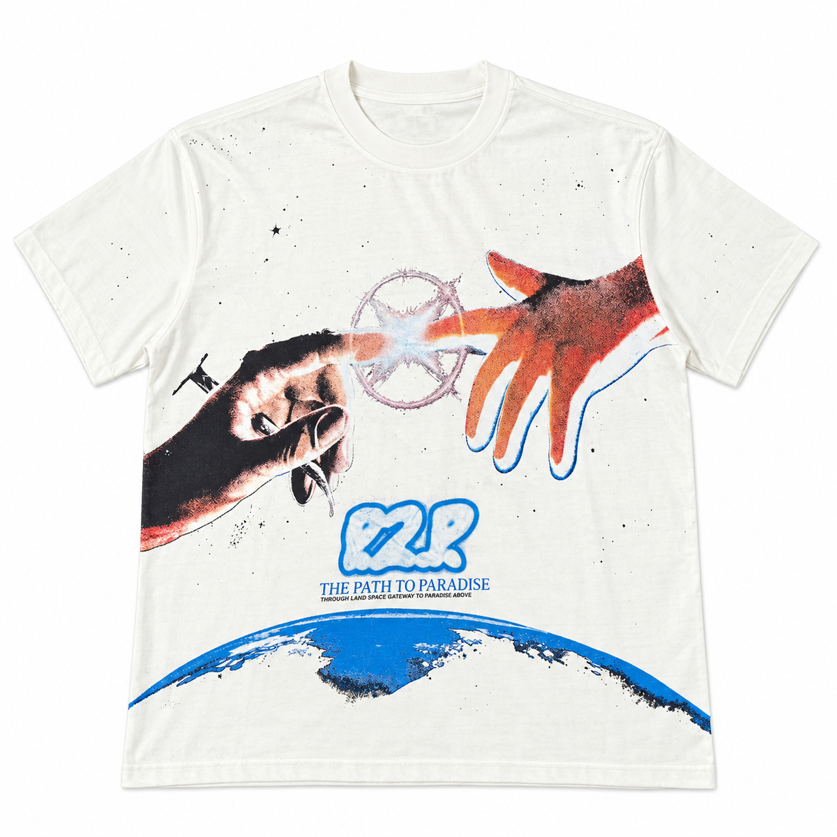Camiseta Hellstar space blanca, frente