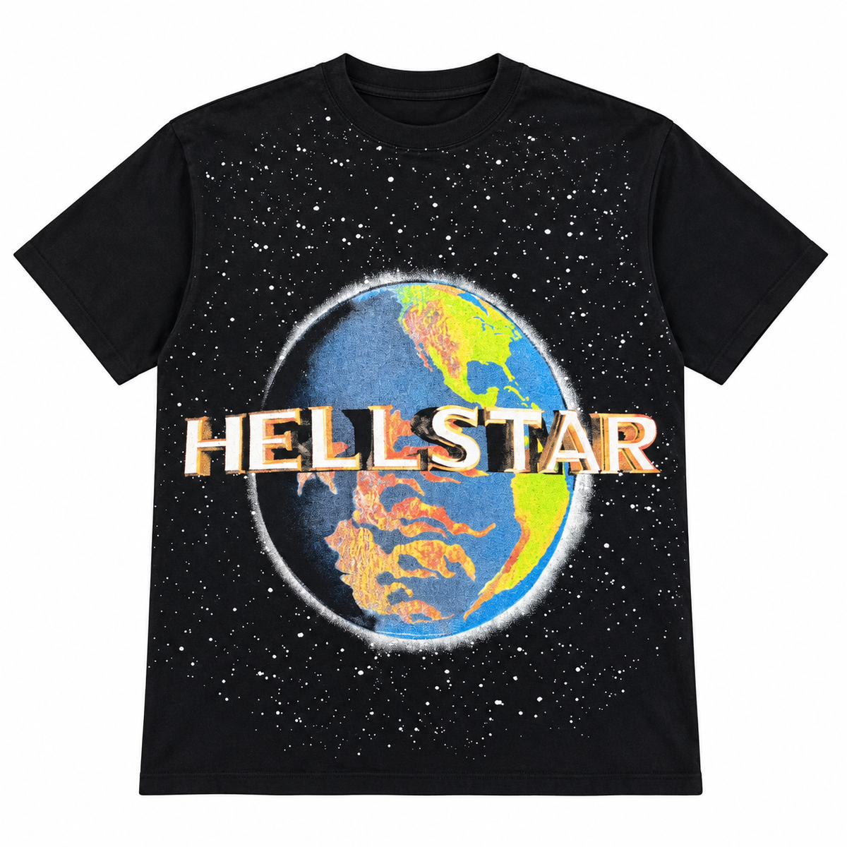 Camiseta Hellstar space negra, espalda