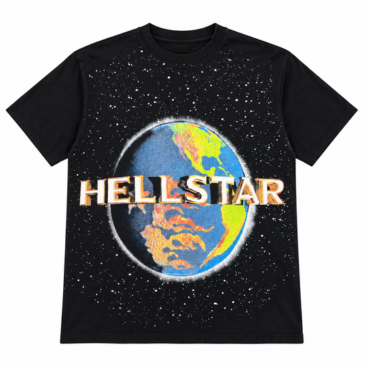 Camiseta Hellstar space negra, espalda