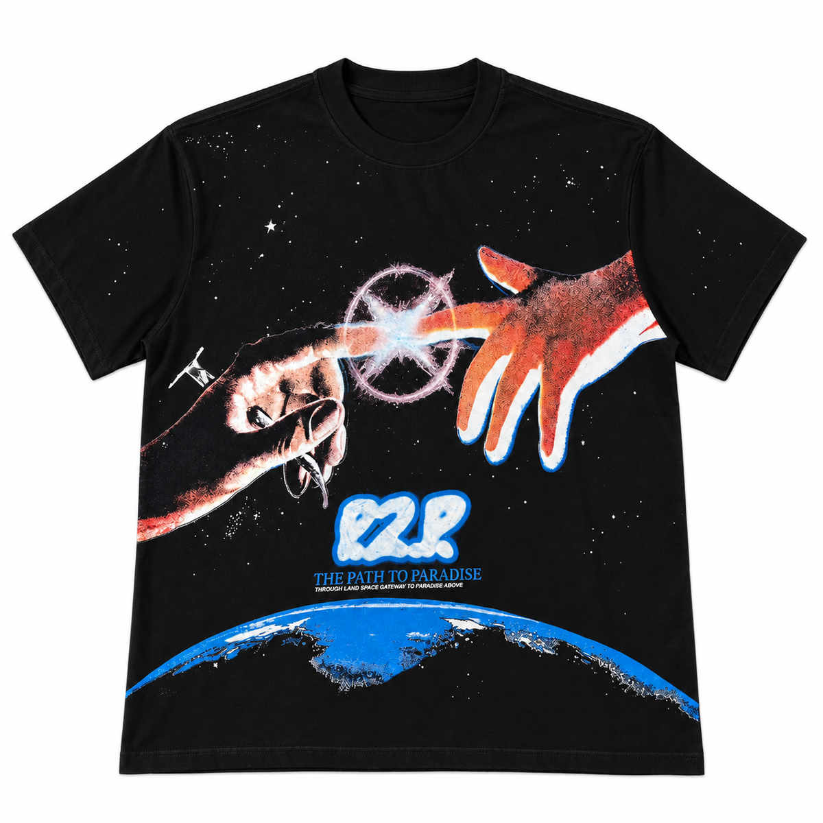 Camiseta Hellstar space negra, frente