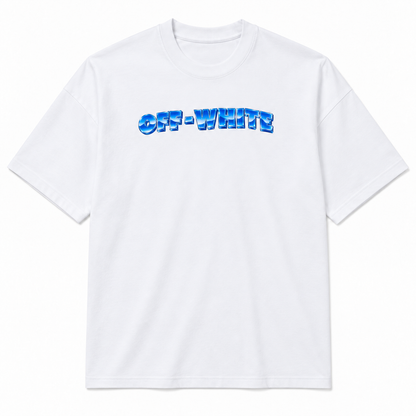 Camiseta Off-White Flechas Azules blanca, vista frontal