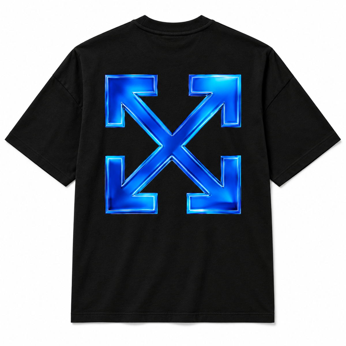 Camiseta Off-White Flechas Azules negra, vista posterior