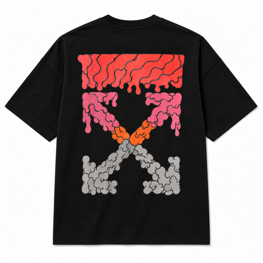 Camiseta Off-White Print Marker negra, vista posterior