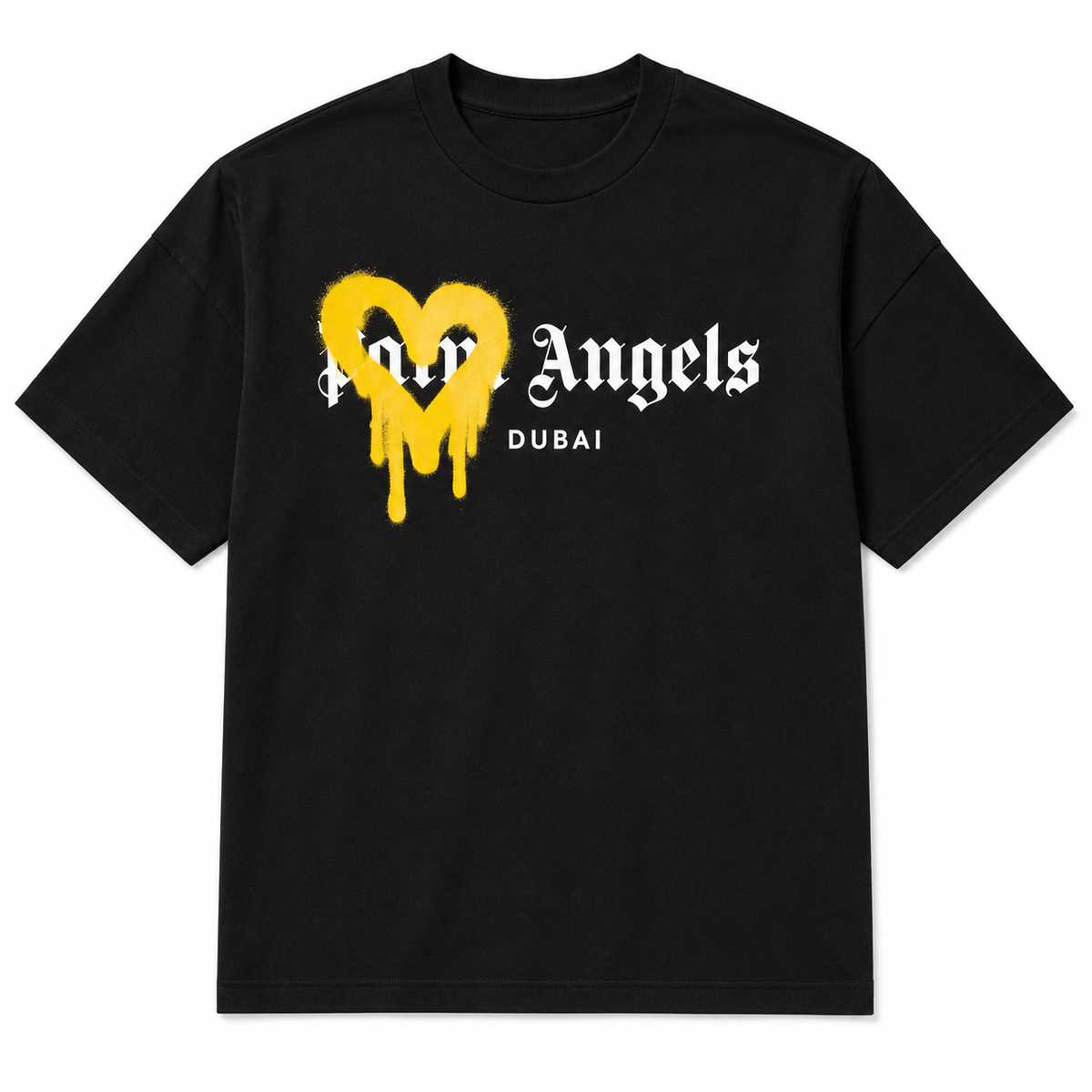 Palm Angels Dubai Heart Sprayed corazón amarillo