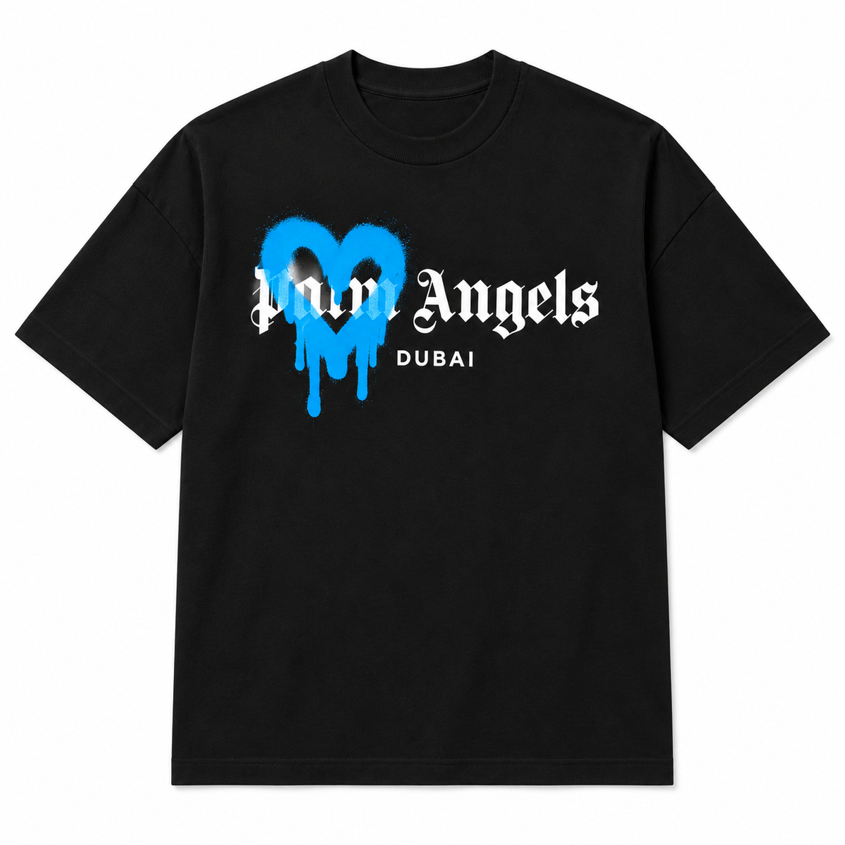 Palm Angels Dubai Heart Sprayed corazón azul