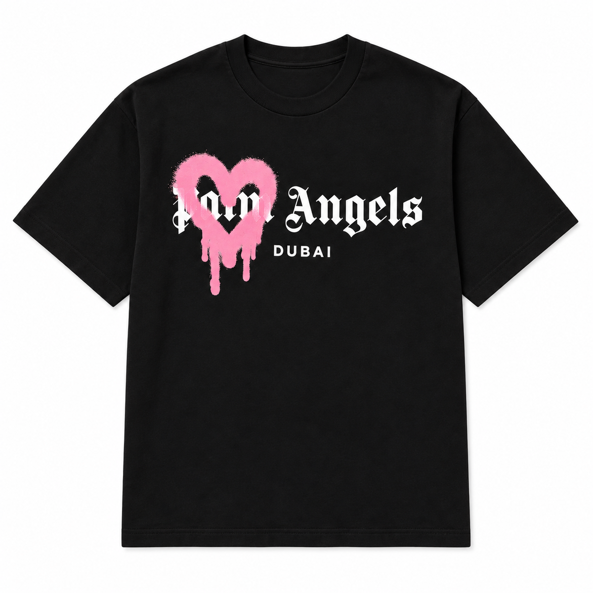 Palm Angels Dubai Heart Sprayed corazón rosado