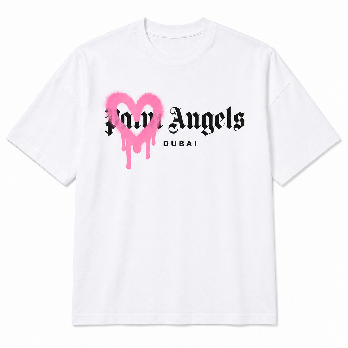 Palm Angels Dubai Heart White corazón rosado