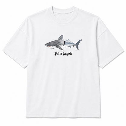 Palm Angels Shark Tee blanca vista frente