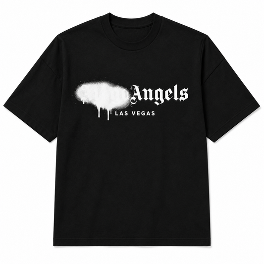 Palm Angels Sprayed City Black estampado blanco