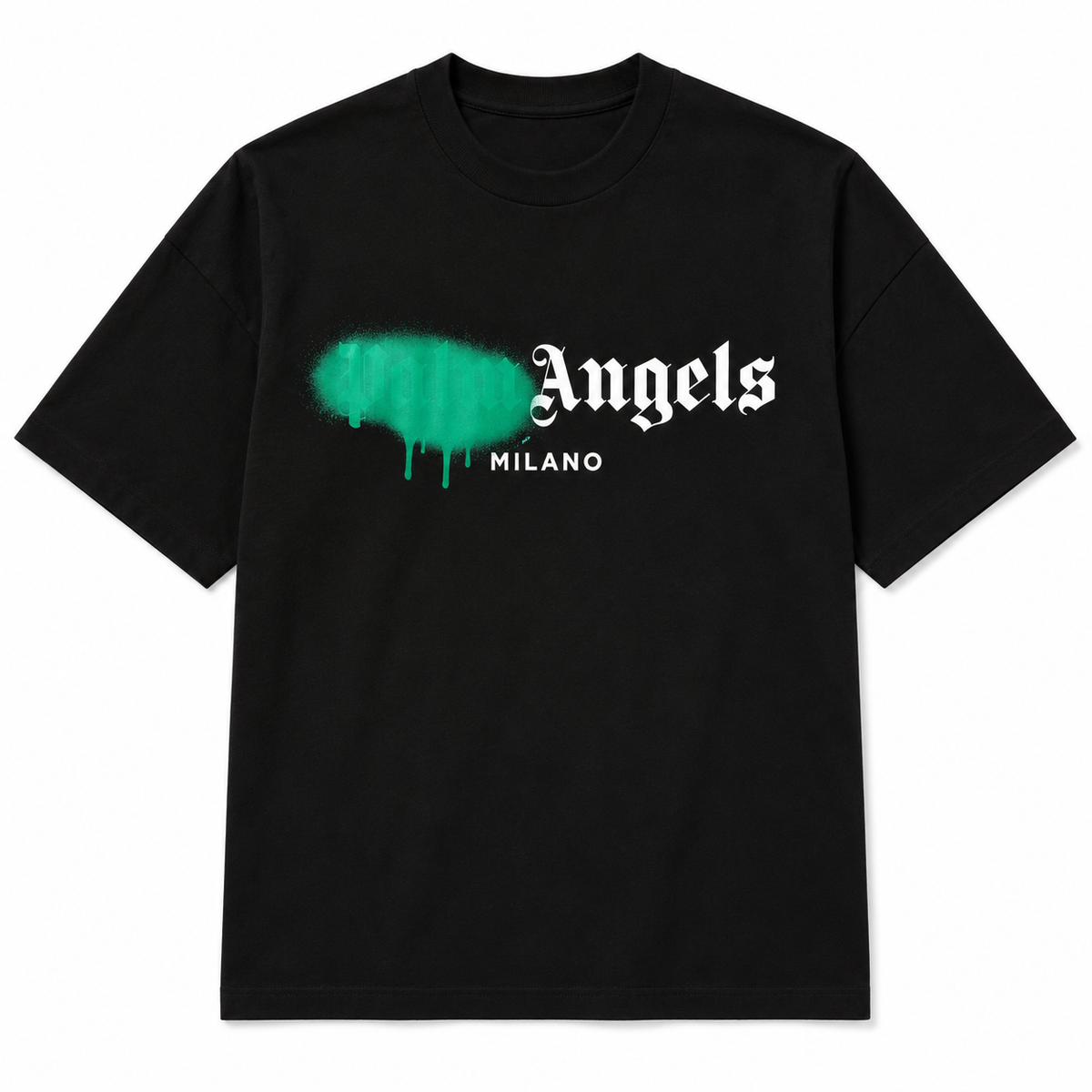 Palm Angels Sprayed City Black estampado verde